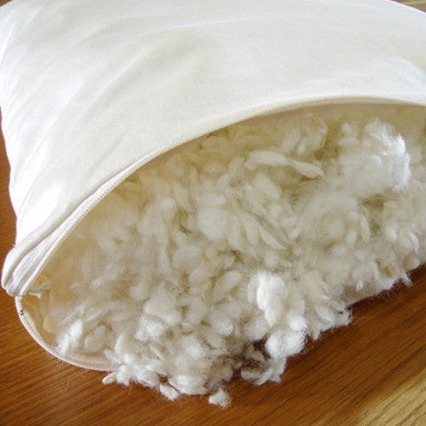 100% Natural Woolly "Down" Pillow with Organic Cotton Cover - PureLivingSpace.com