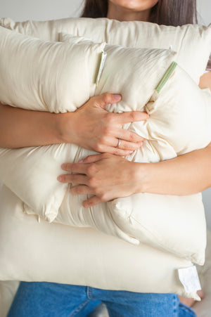 100 Organic Cotton Sateen Pillow Cases Natural Color