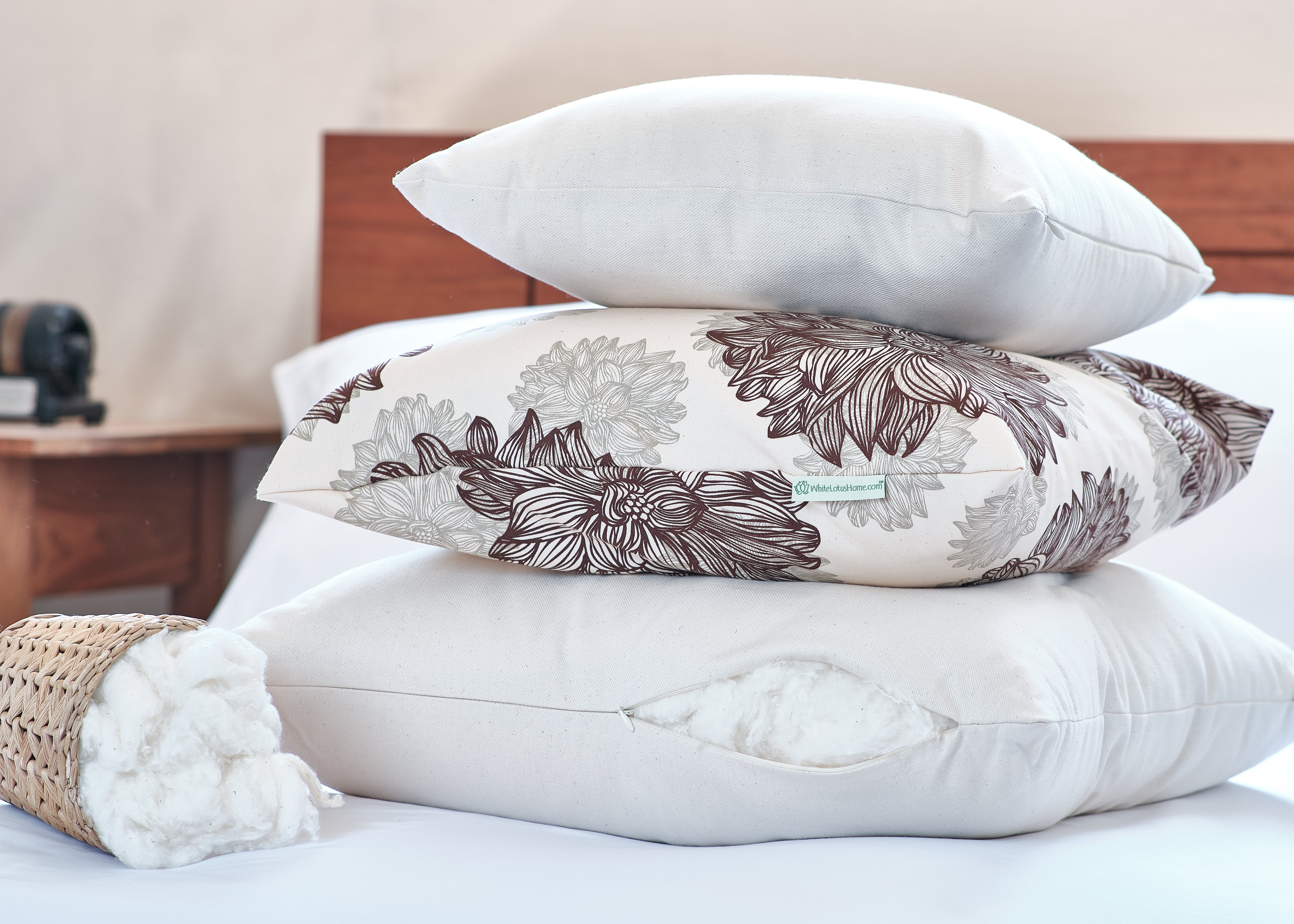 100% Organic Cotton Pillow Decorative Inserts