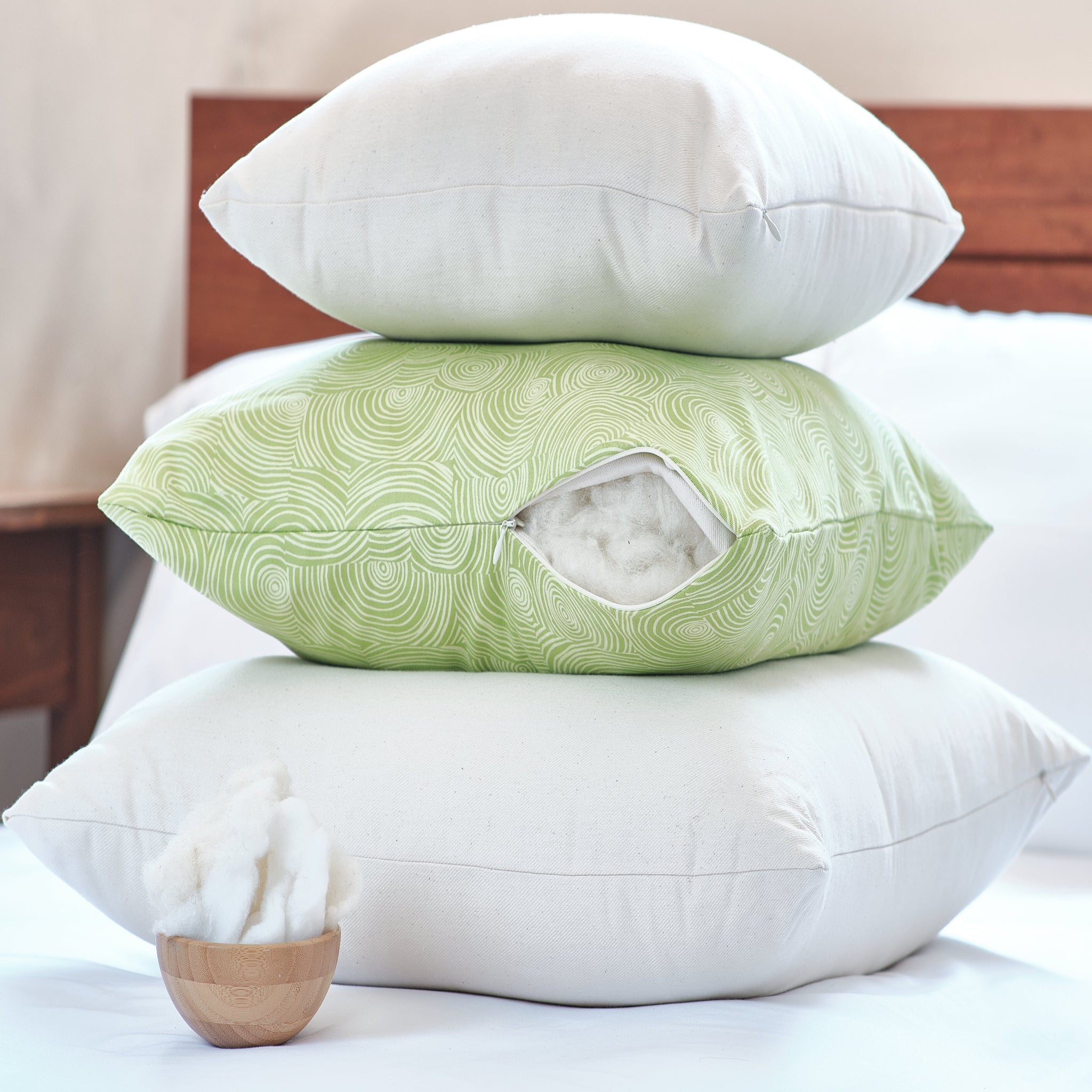 100% Eco-Wool Pillow Decorative Inserts