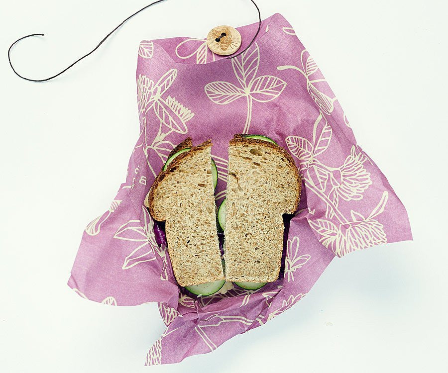 Bee's Wrap Sandwich Wrap - Clover Print - PureLivingSpace.com