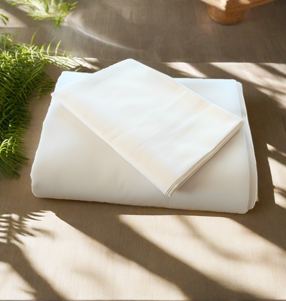 100% Organic Cotton Sateen Pillow Cases - Natural Color - PureLivingSpace.com